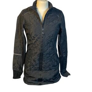 NWT Avia Women’s Black Quilted Mixed Media Zip Lightweight Jacket Sz XS